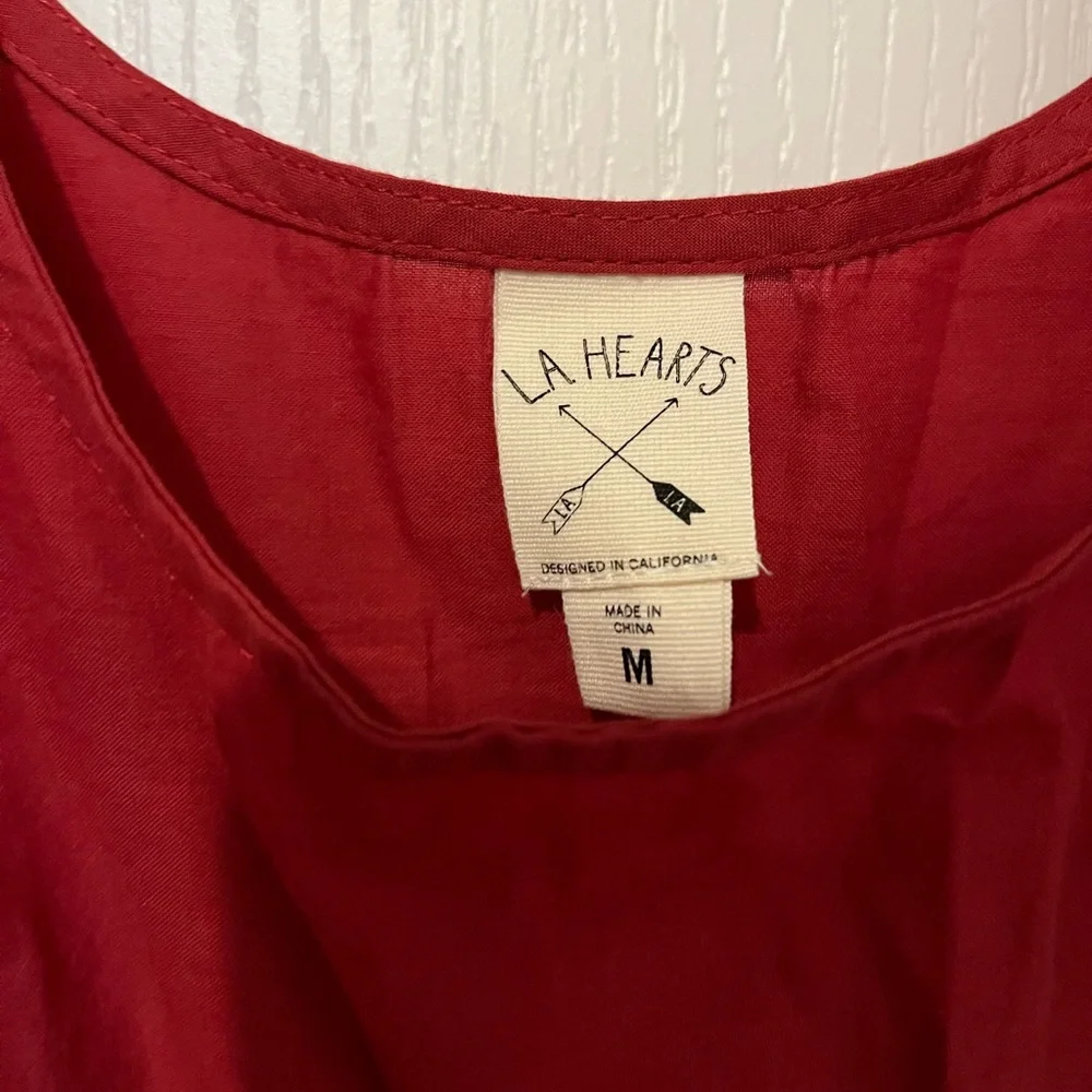 Cropped dark red embroidered blouse. Size M - Picture 3 of 4